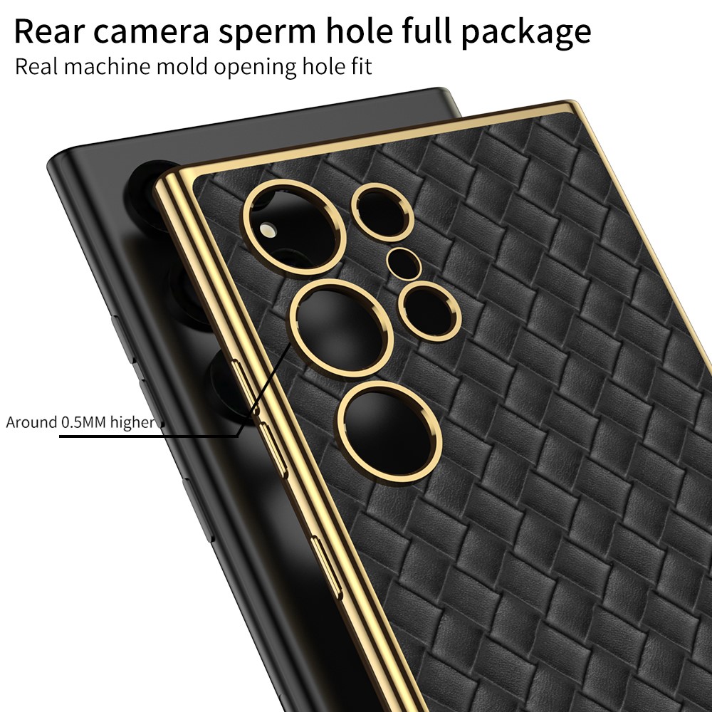 GKK GKK Galaxy S24 Ultra Skal Vävd Hybrid Läder Vit