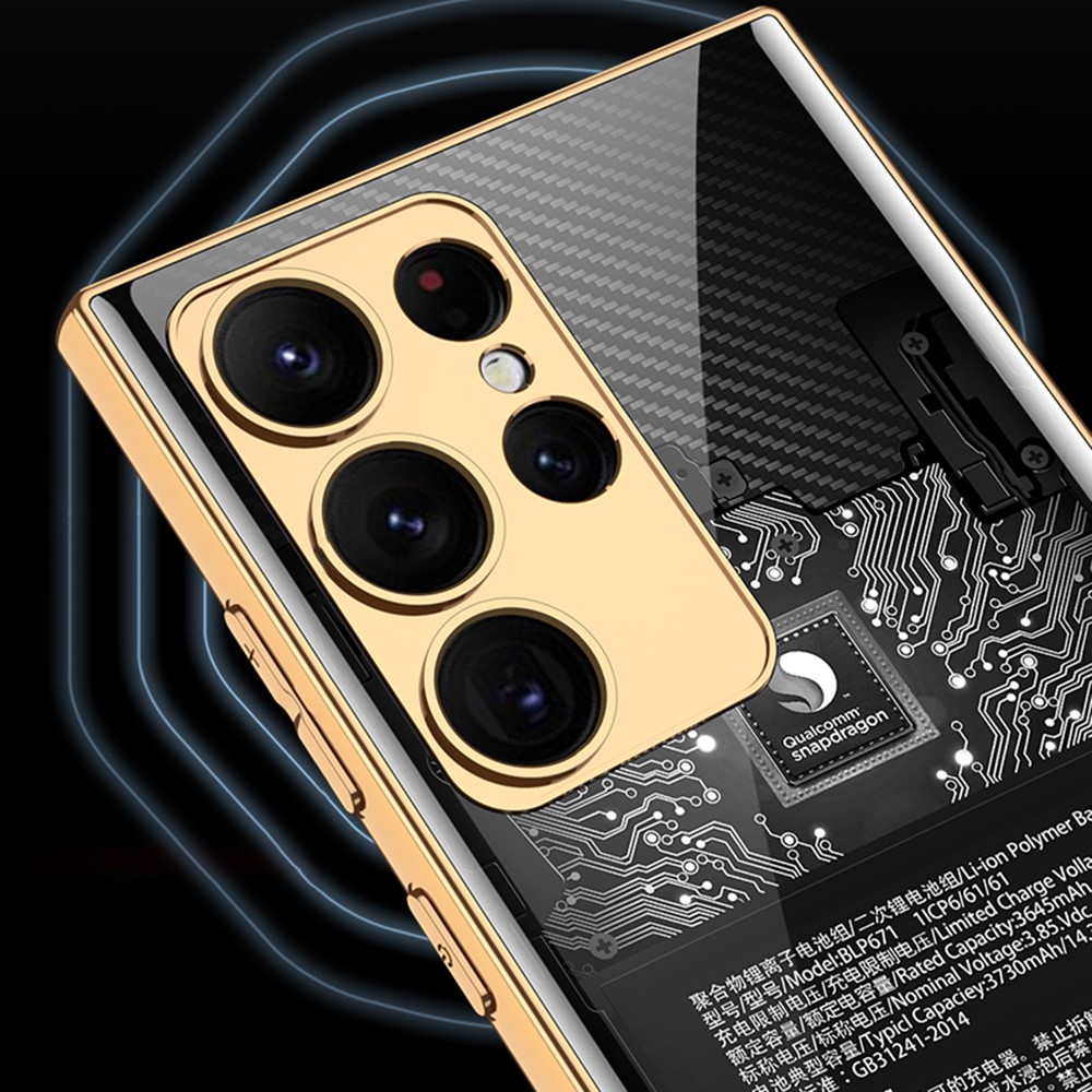GKK GKK Galaxy S24 Ultra Skal Härdat Glas Electroplate Korsmönster