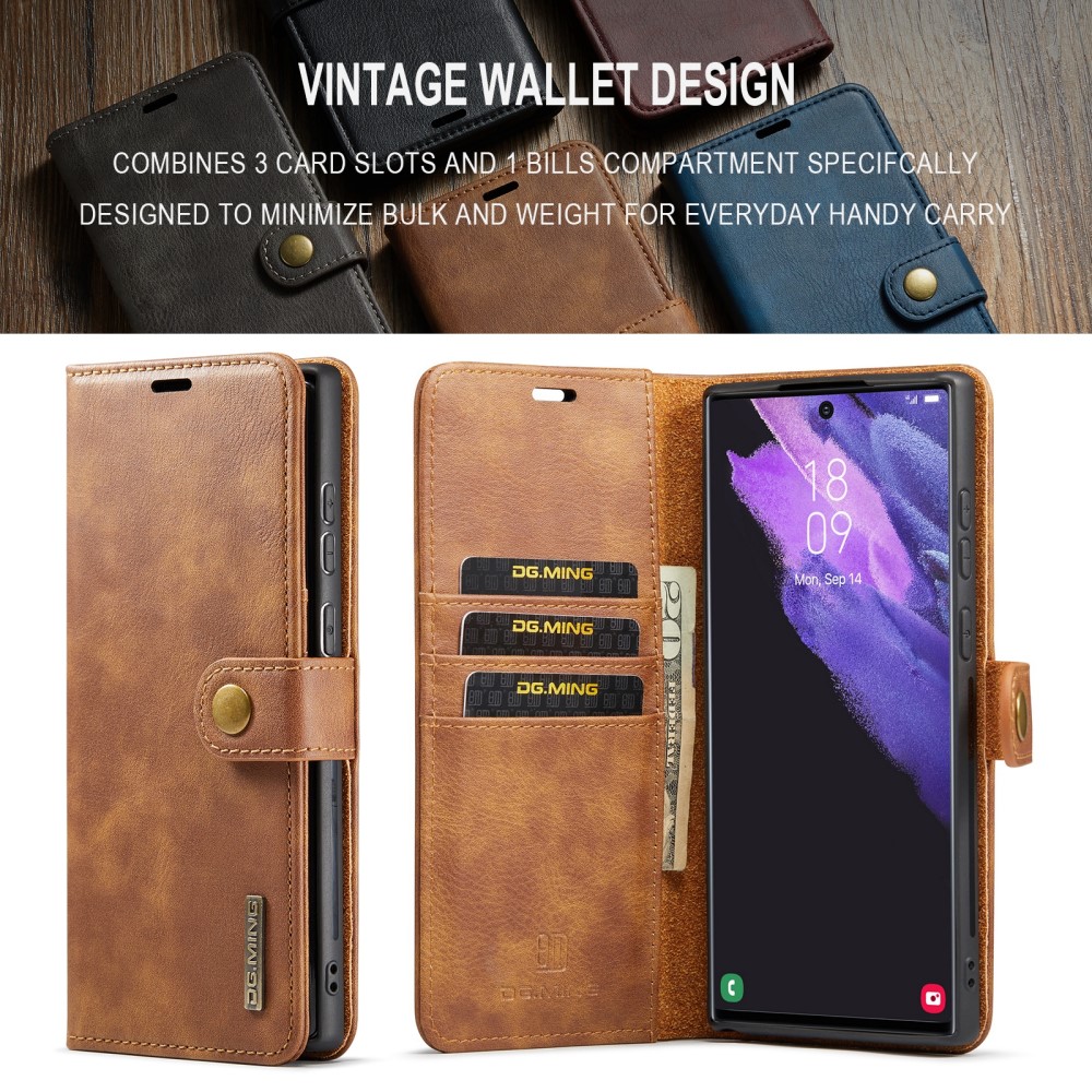 DG.MING DG.MING Galaxy S24 Ultra 2in1 Magnet Fodral / Skal Brun