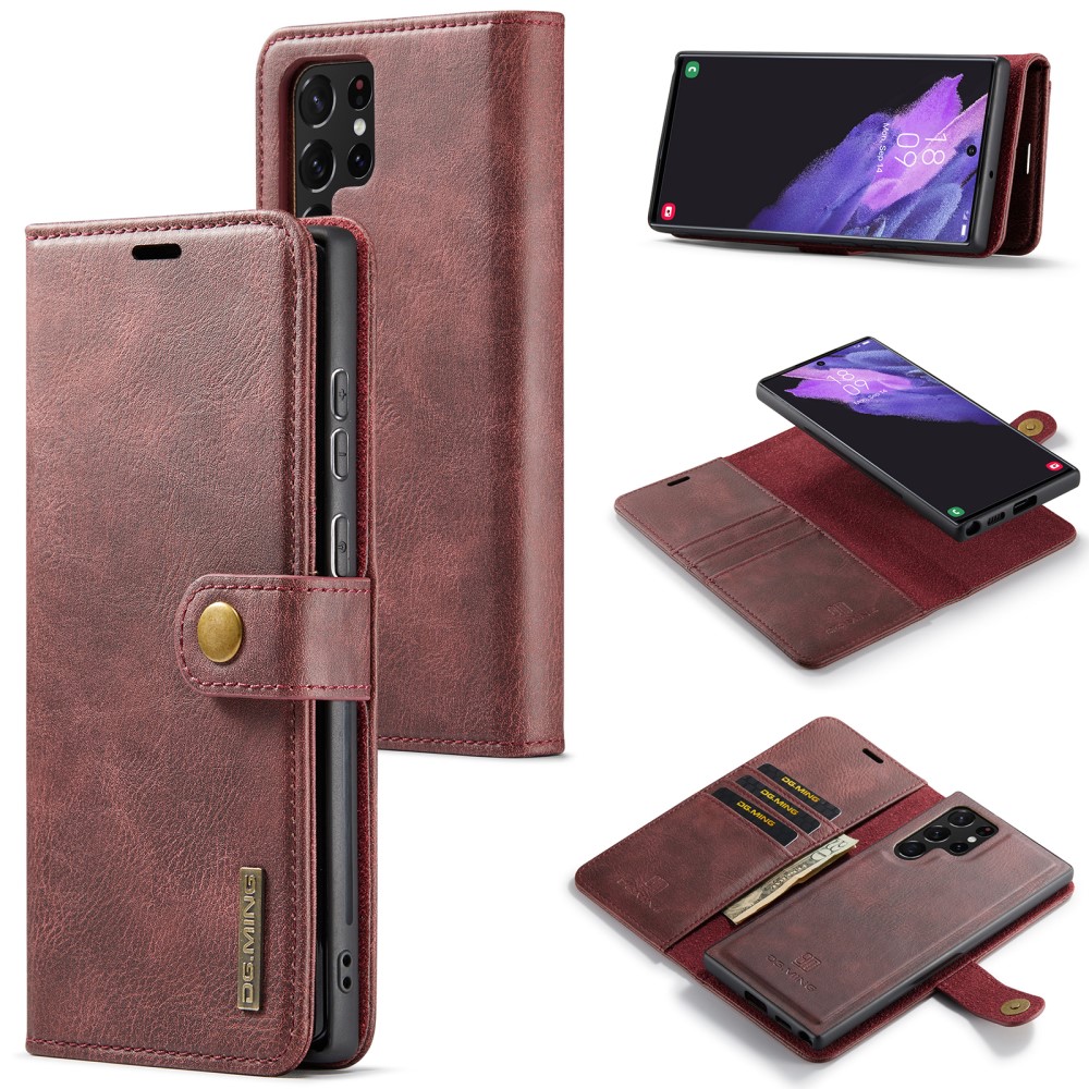 DG.MING DG.MING Galaxy S24 Ultra 2in1 Magnet Fodral / Skal Vinröd