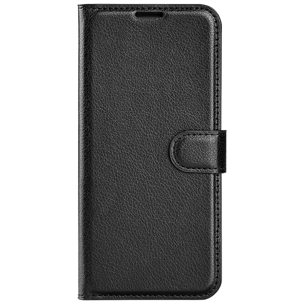  Samsung Galaxy S24 Plus Fodral Litchi Textur Svart