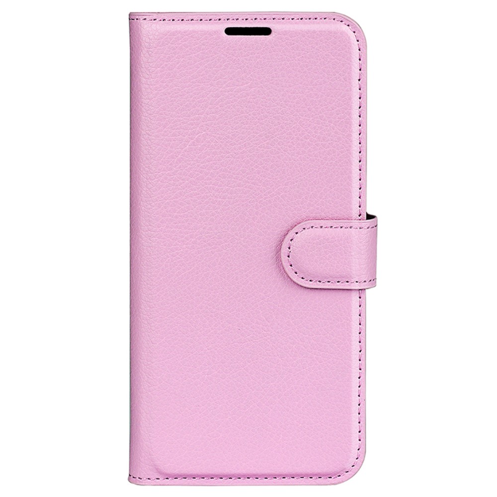  Samsung Galaxy S24 Plus Fodral Litchi Textur Ljus Rosa
