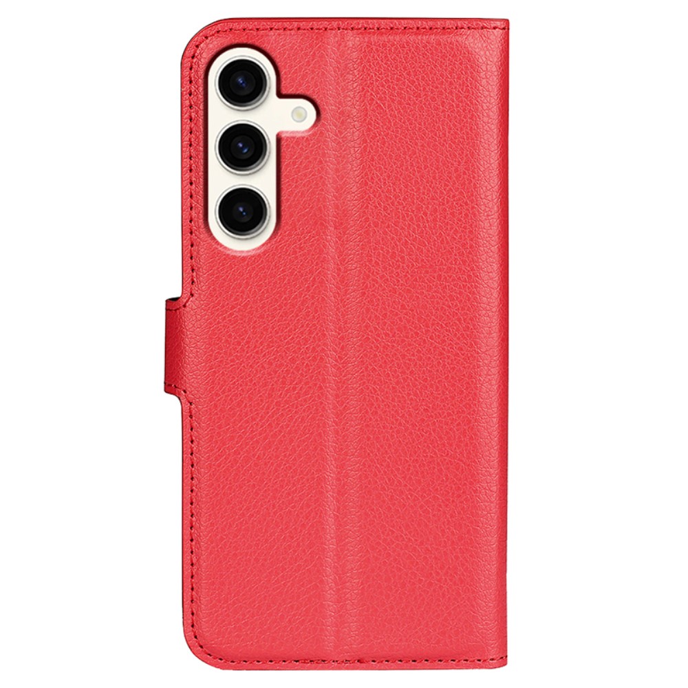  Samsung Galaxy S24 Plus Fodral Litchi Textur Röd