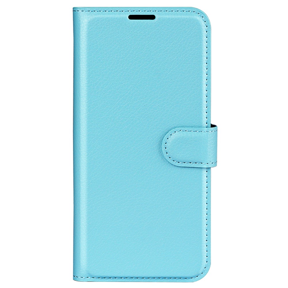  Samsung Galaxy S24 Plus Fodral Litchi Textur Ljus Blå