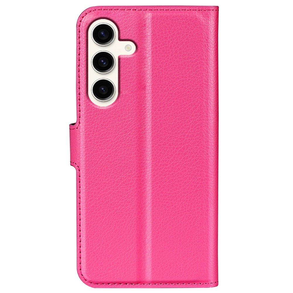  Samsung Galaxy S24 Plus Fodral Litchi Textur Rosa