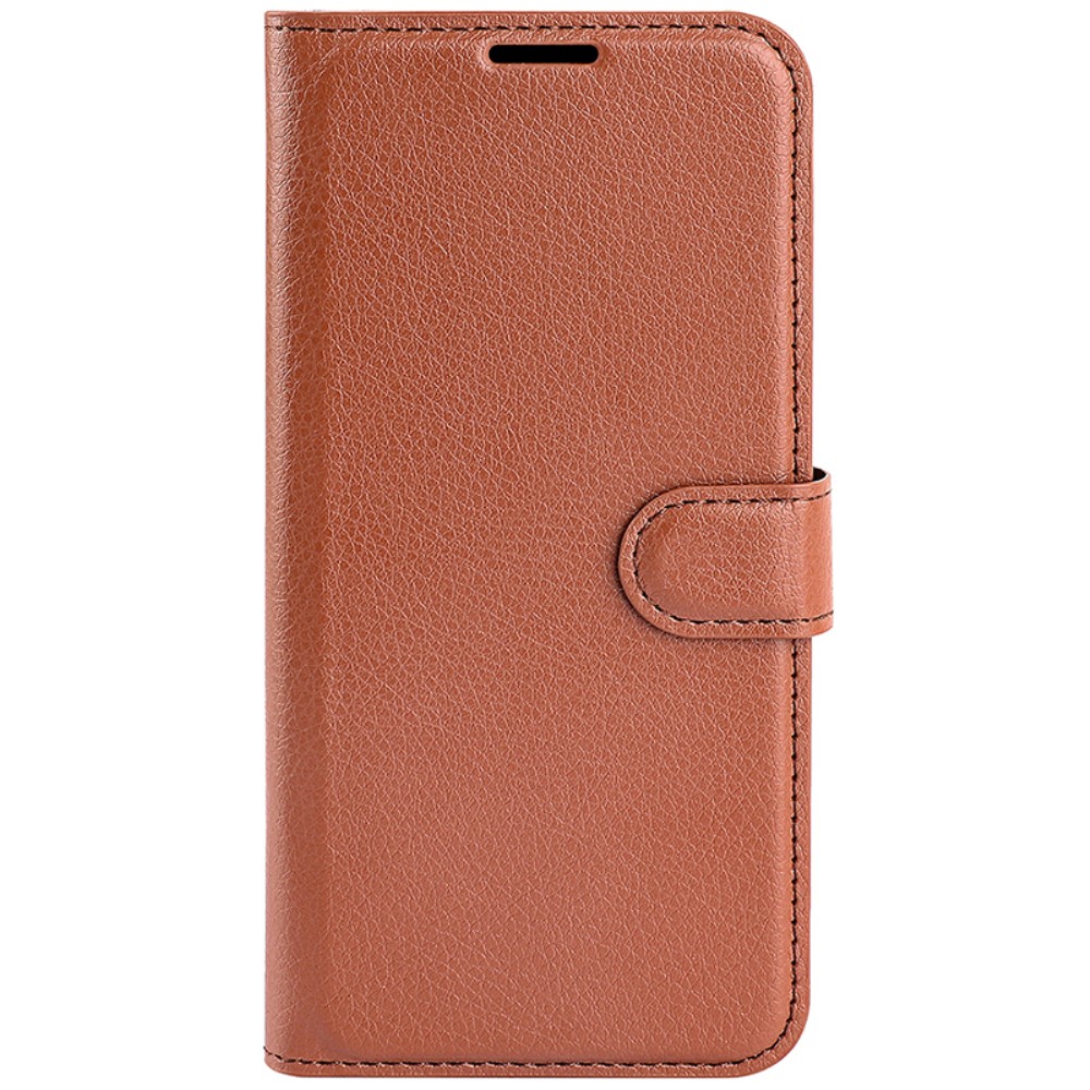  Samsung Galaxy S24 Plus Fodral Litchi Textur Brun
