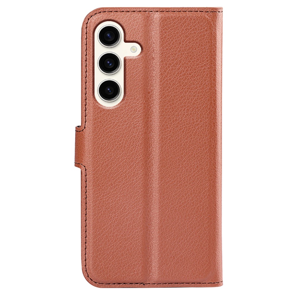  Samsung Galaxy S24 Plus Fodral Litchi Textur Brun