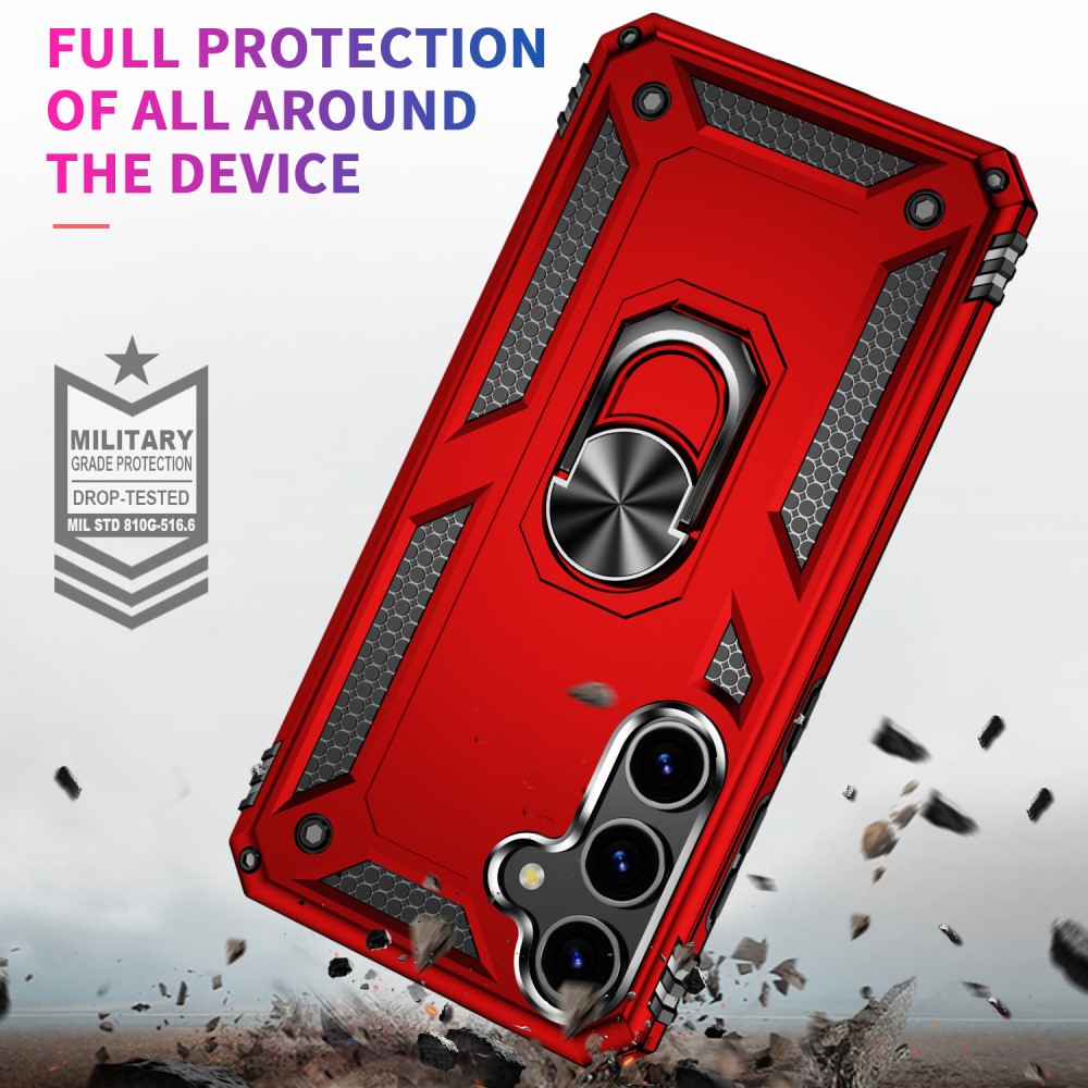  Samsung Galaxy S24 Plus Skal Ring Armor Hybrid Röd