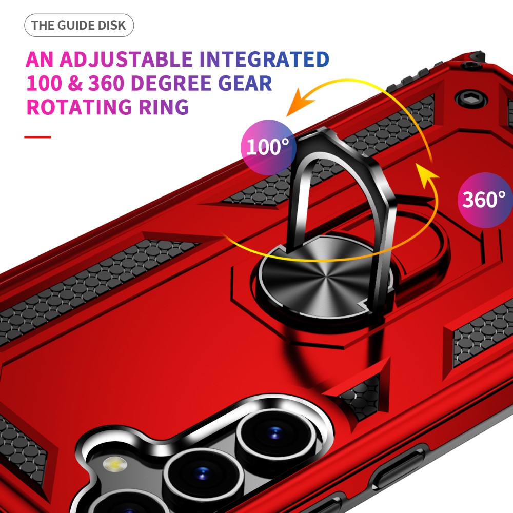  Samsung Galaxy S24 Plus Skal Ring Armor Hybrid Röd