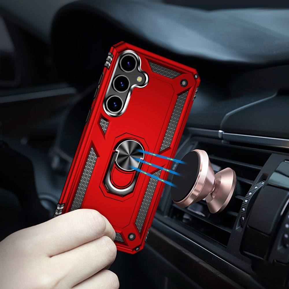  Samsung Galaxy S24 Plus Skal Ring Armor Hybrid Röd