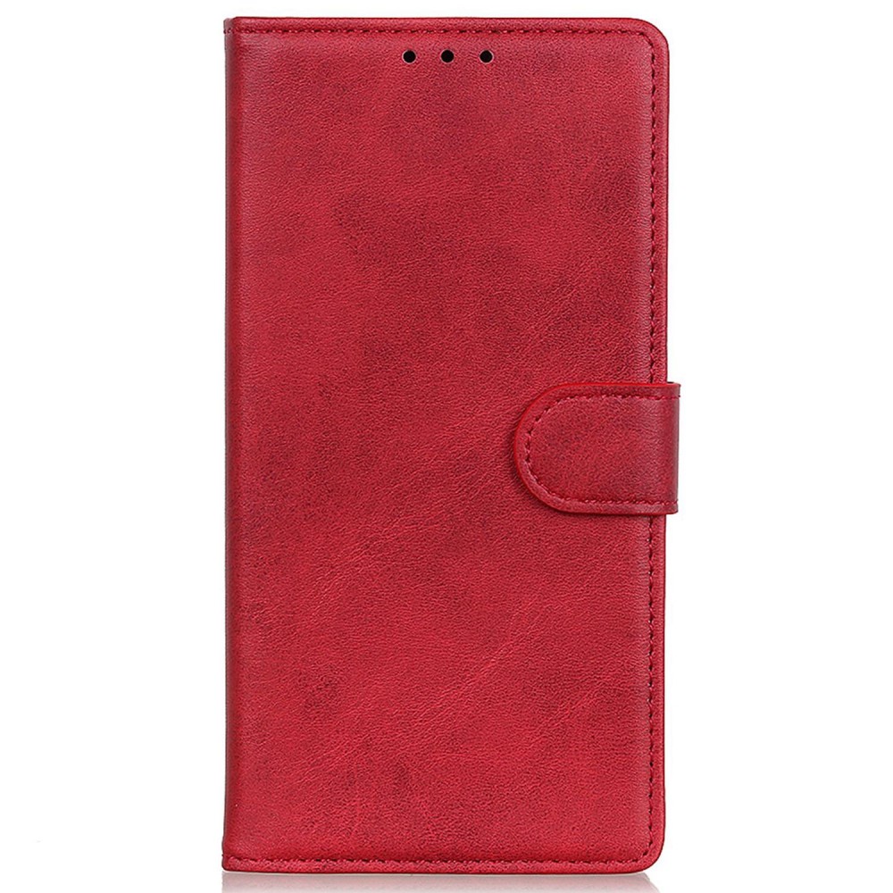  Samsung Galaxy S24 Fodral Solid Läder Röd