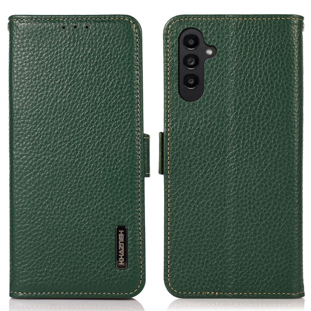 KHAZNEH KHAZNEH Galaxy S24 Fodral Äkta Läder RFID Grön