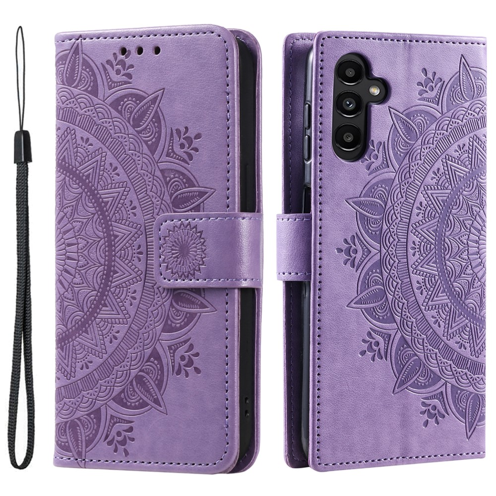  Samsung Galaxy S24 Fodral Mandala Läder Lila