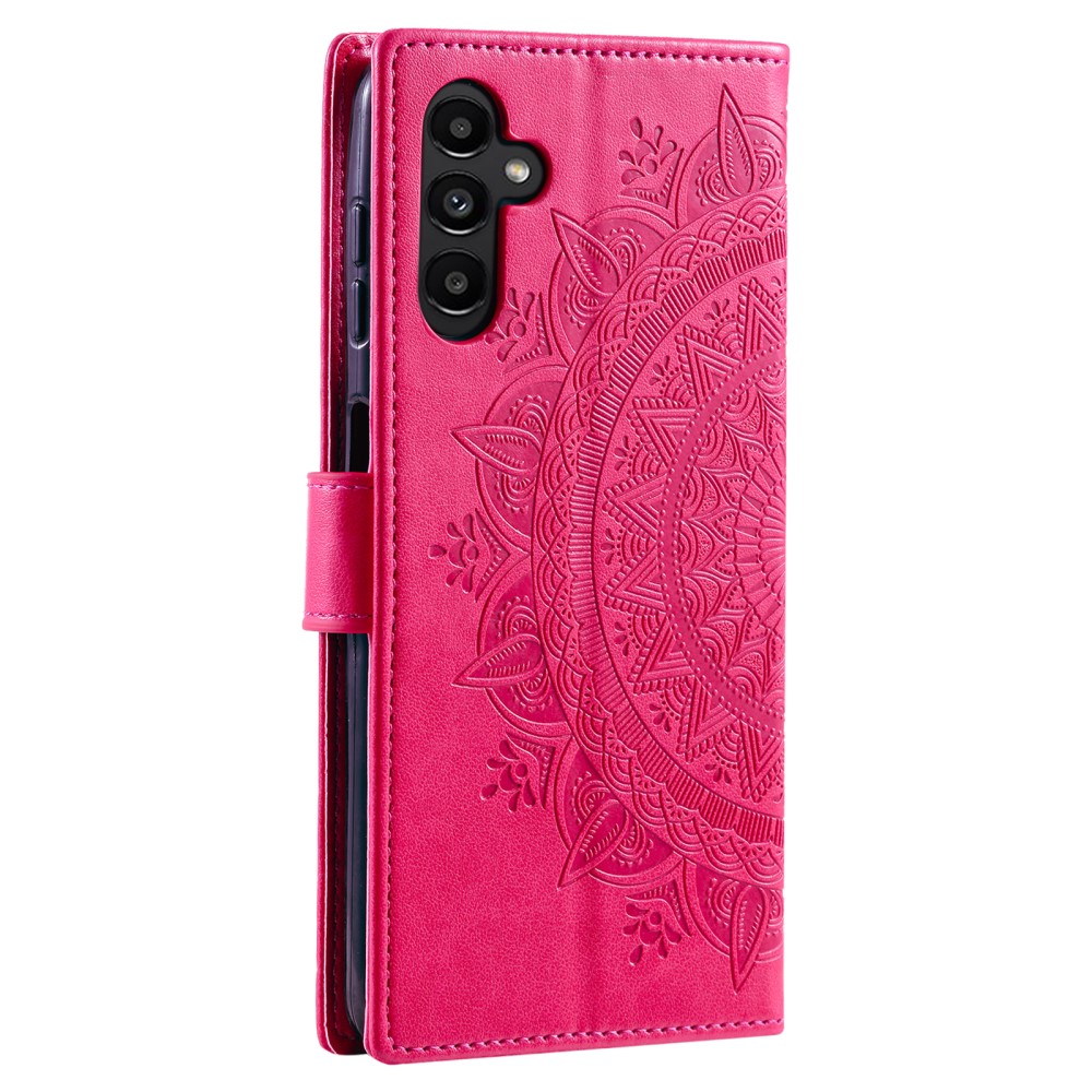  Samsung Galaxy S24 Fodral Mandala Läder Rosa