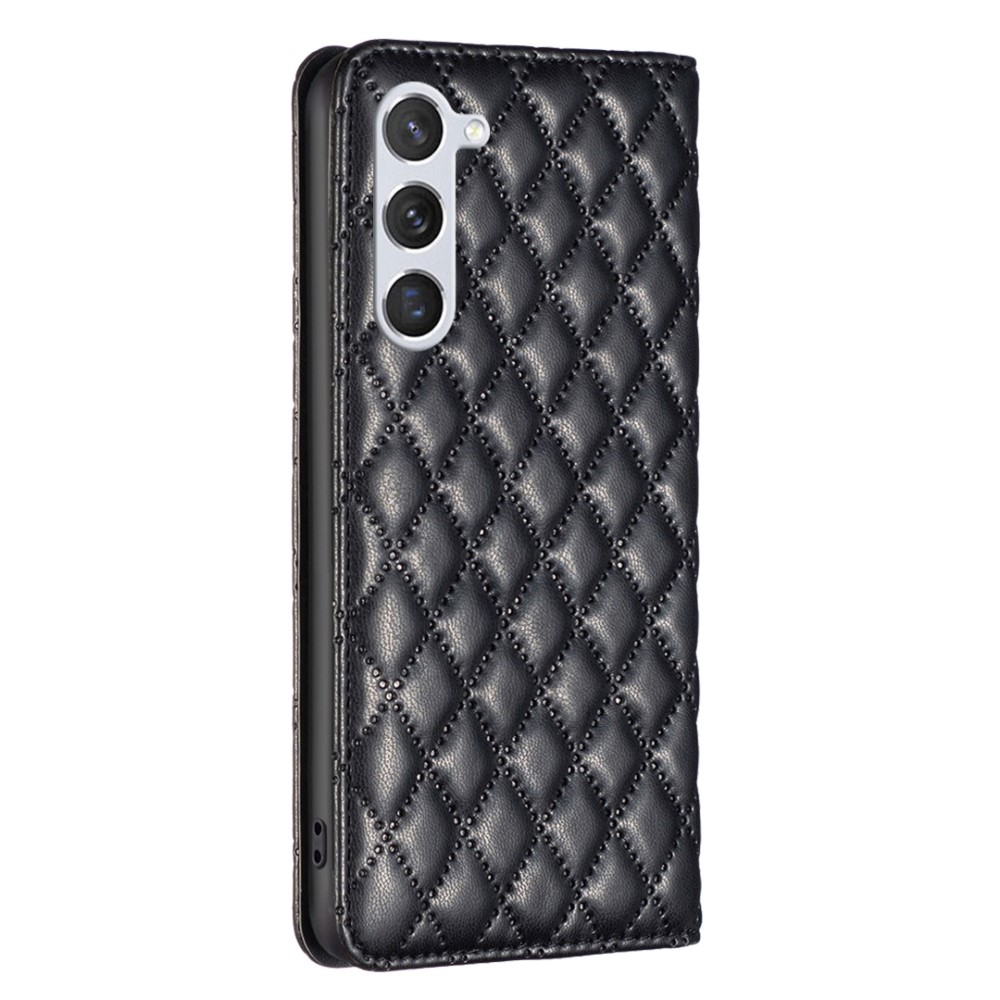 BINFEN BINFEN Galaxy S24 Fodral Diamond Flip Läder Svart
