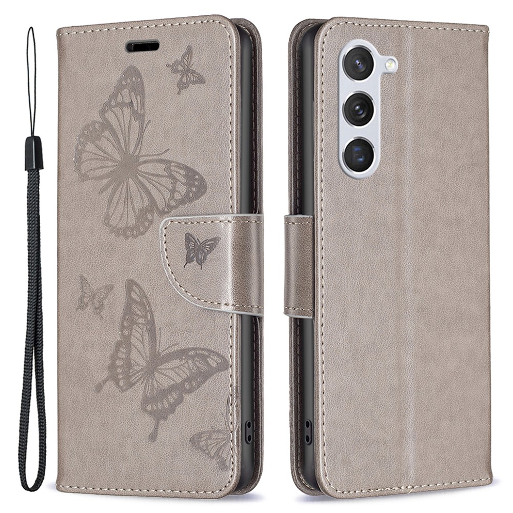  Samsung Galaxy S24 Fodral Fjäril Grå