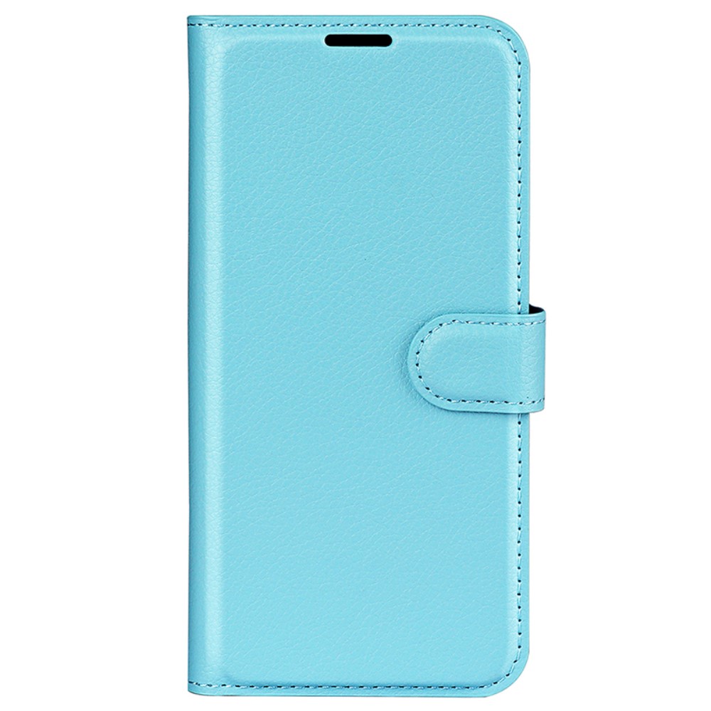  Samsung Galaxy S24 Fodral Litchi Läder Ljus Blå