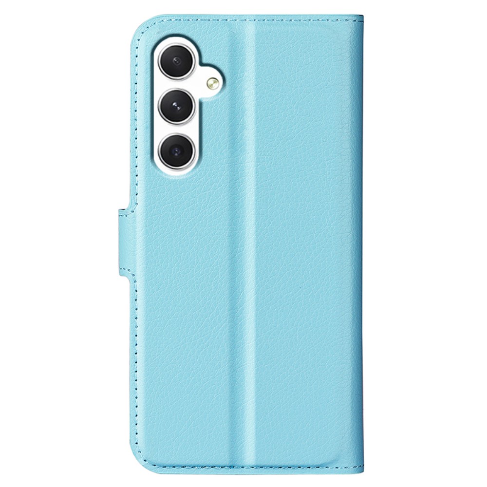  Samsung Galaxy S24 Fodral Litchi Läder Ljus Blå