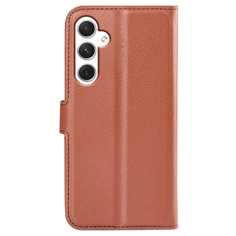  Samsung Galaxy S24 Fodral Litchi Läder Brun