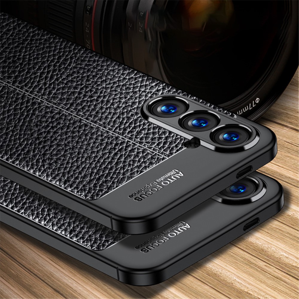  Samsung Galaxy S24 Skal Litchi Textur Blå