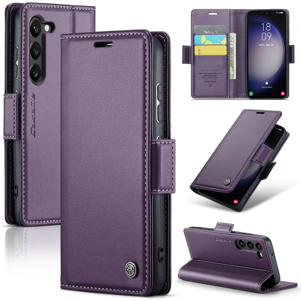 CASEME CASEME Galaxy S24 Fodral RFID Slim Läder Lila