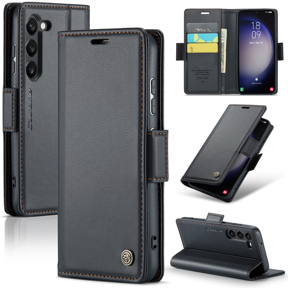 CASEME CASEME Galaxy S24 Fodral RFID Slim Läder Svart