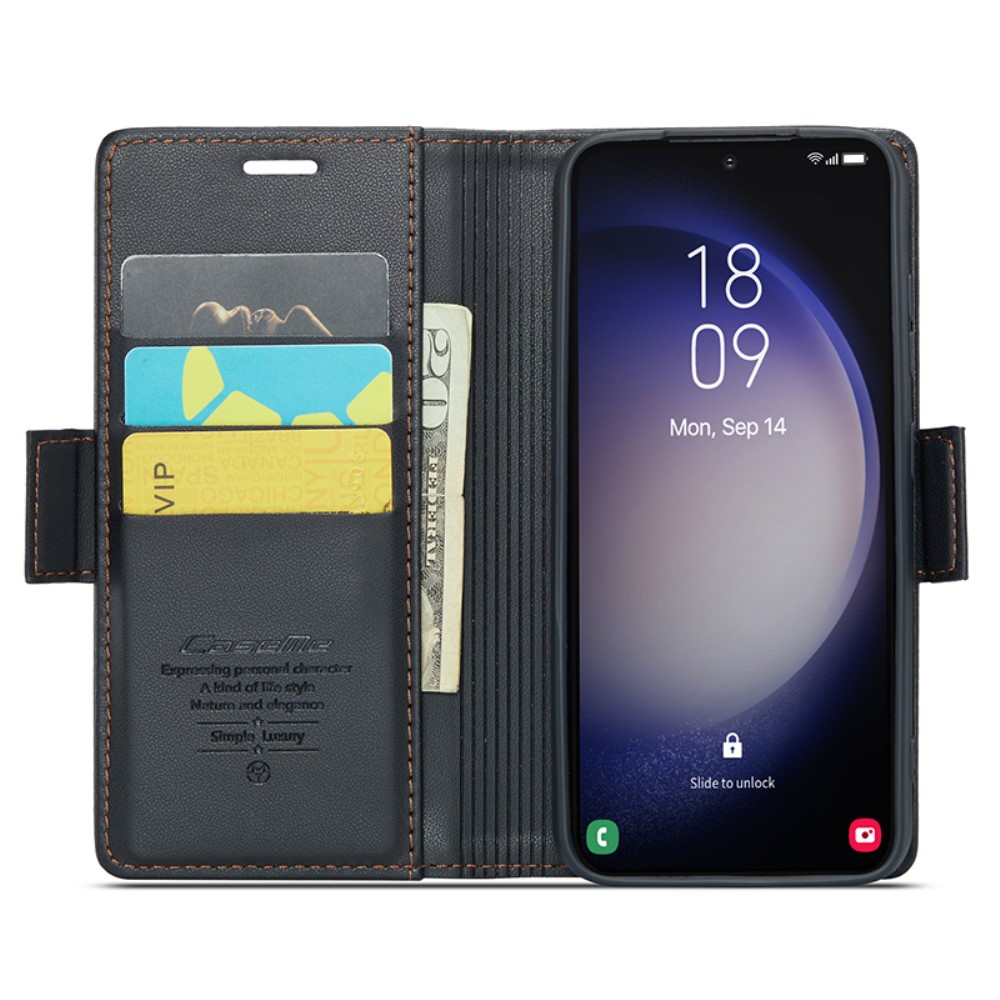 CASEME CASEME Galaxy S24 Fodral RFID Slim Läder Svart
