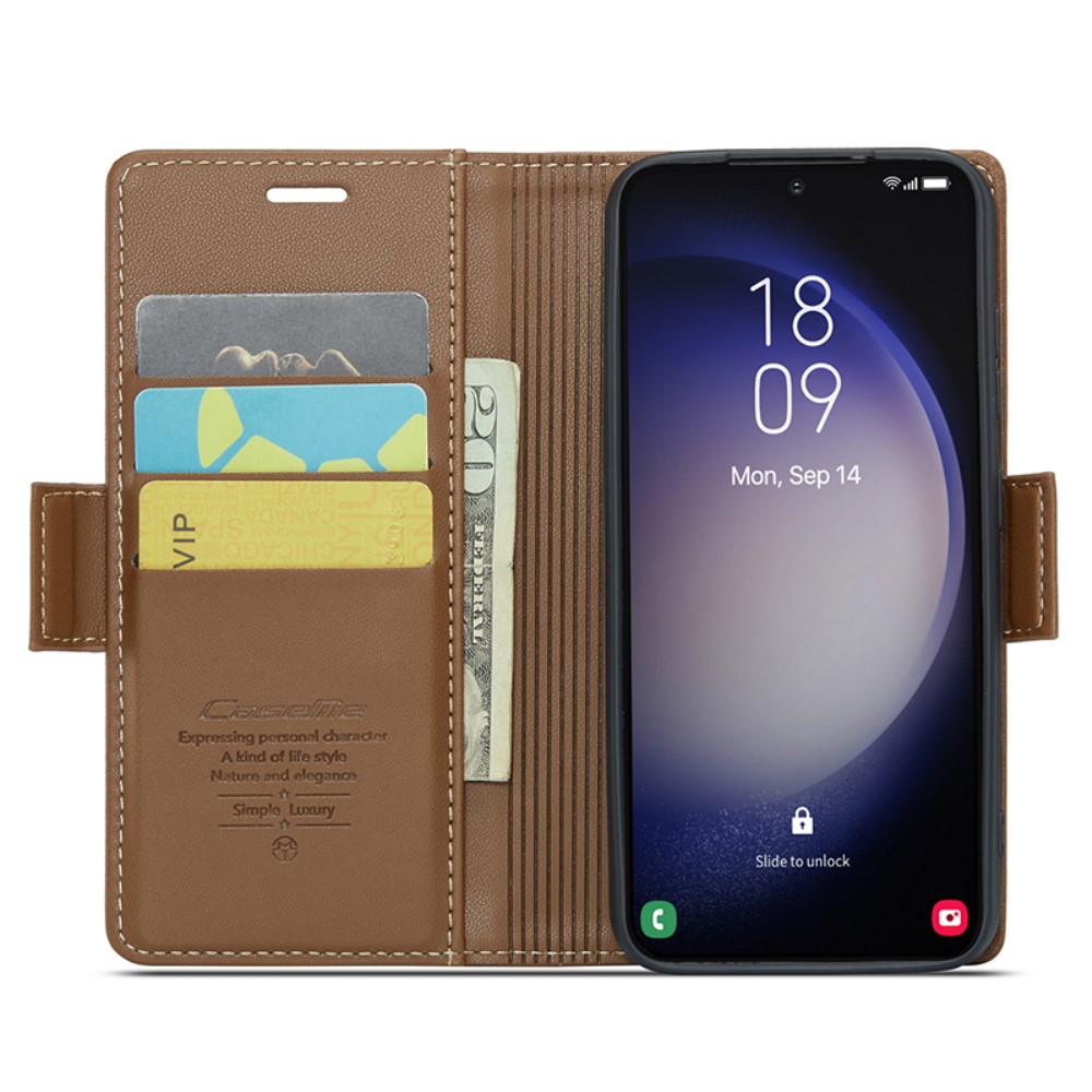 CASEME CASEME Galaxy S24 Fodral RFID Slim Läder Brun