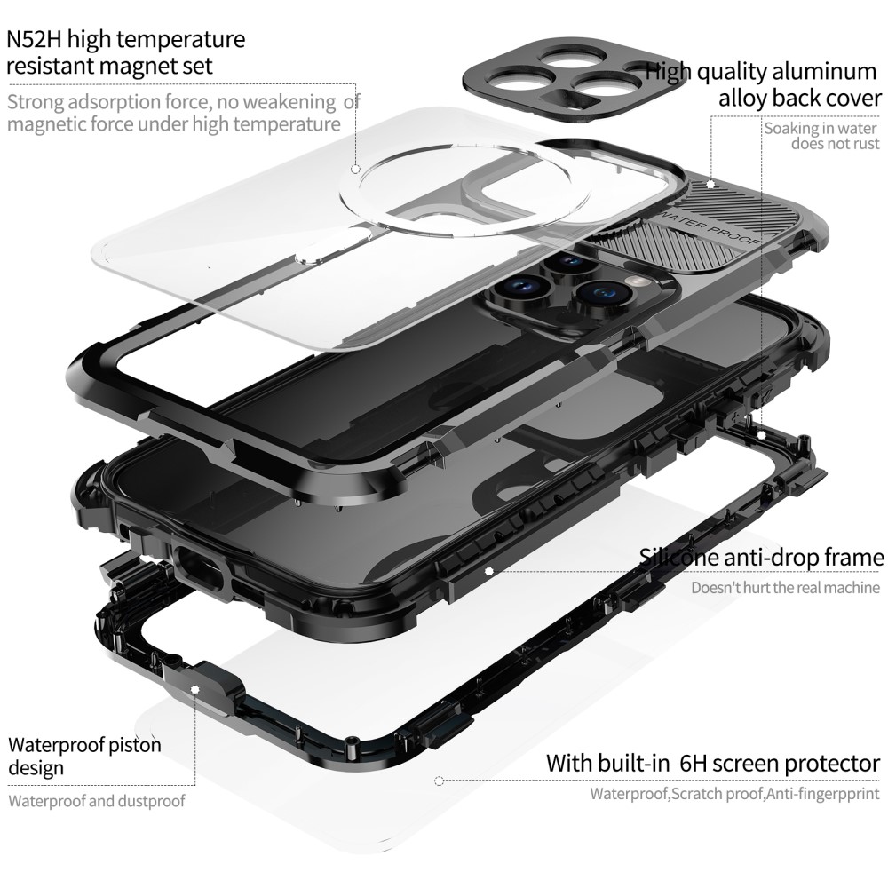 ShellBox ShellBox iPhone 15 Pro Max MagSafe IP68 Aluminium Vattentät Skal
