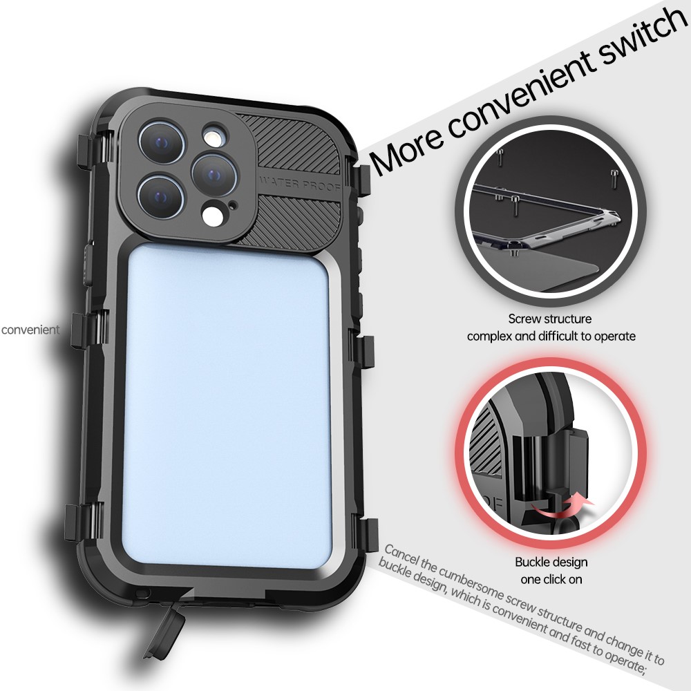 ShellBox ShellBox iPhone 13 Pro MagSafe IP68 Aluminium Vattentät Skal Svart