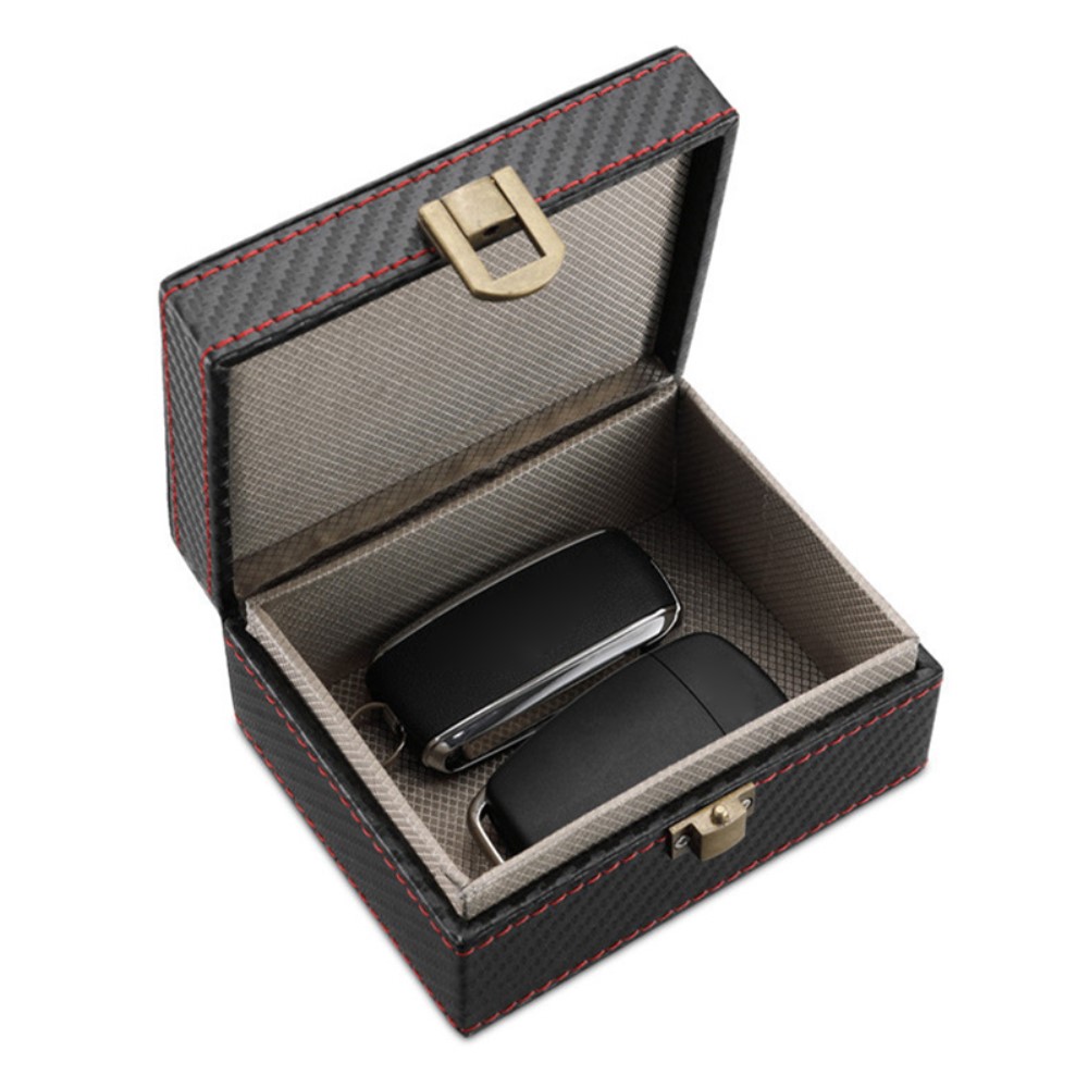  RFID Förvaringsbox/låda för Bilnyckel/Mobiltelefon Kolfibertextur (L)
