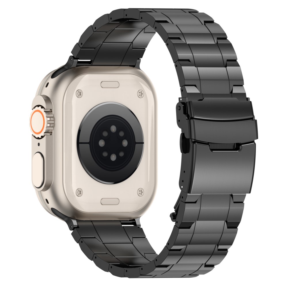  Apple Watch 42/44/45/46/49 mm Armband Steel Titanium Svart