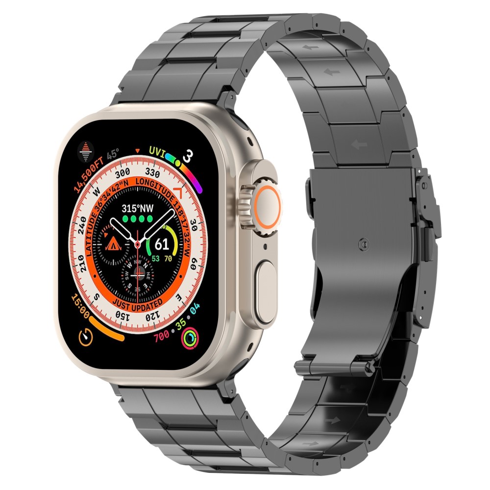  Apple Watch 42/44/45/46/49 mm Armband Steel Titanium Grå