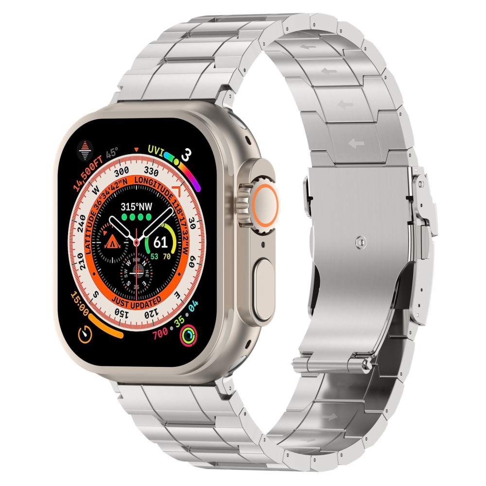  Apple Watch 42/44/45/46/49 mm Armband Steel Titanium Silver