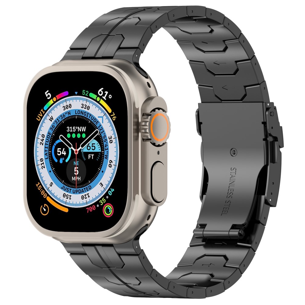 Apple Watch 42/44/45/46/49 mm Armband Steel Svart