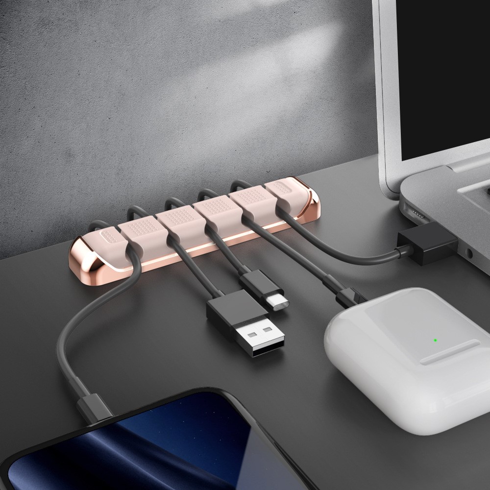 AHASTYLE AHASTYLE 5-Port Kabel Hållare/Organiserare I Aluminium/Silikon