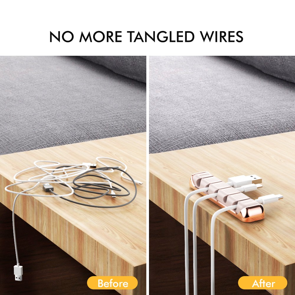 AHASTYLE AHASTYLE 5-Port Kabel Hållare/Organiserare I Aluminium/Silikon