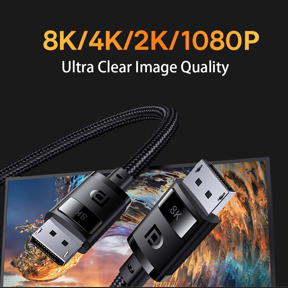 BASEUS Baseus DP DisplayPort Hane Kabel 1m, 8K Stöd Svart