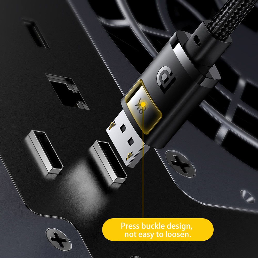 BASEUS Baseus DP DisplayPort Hane Kabel 1m, 8K Stöd Svart