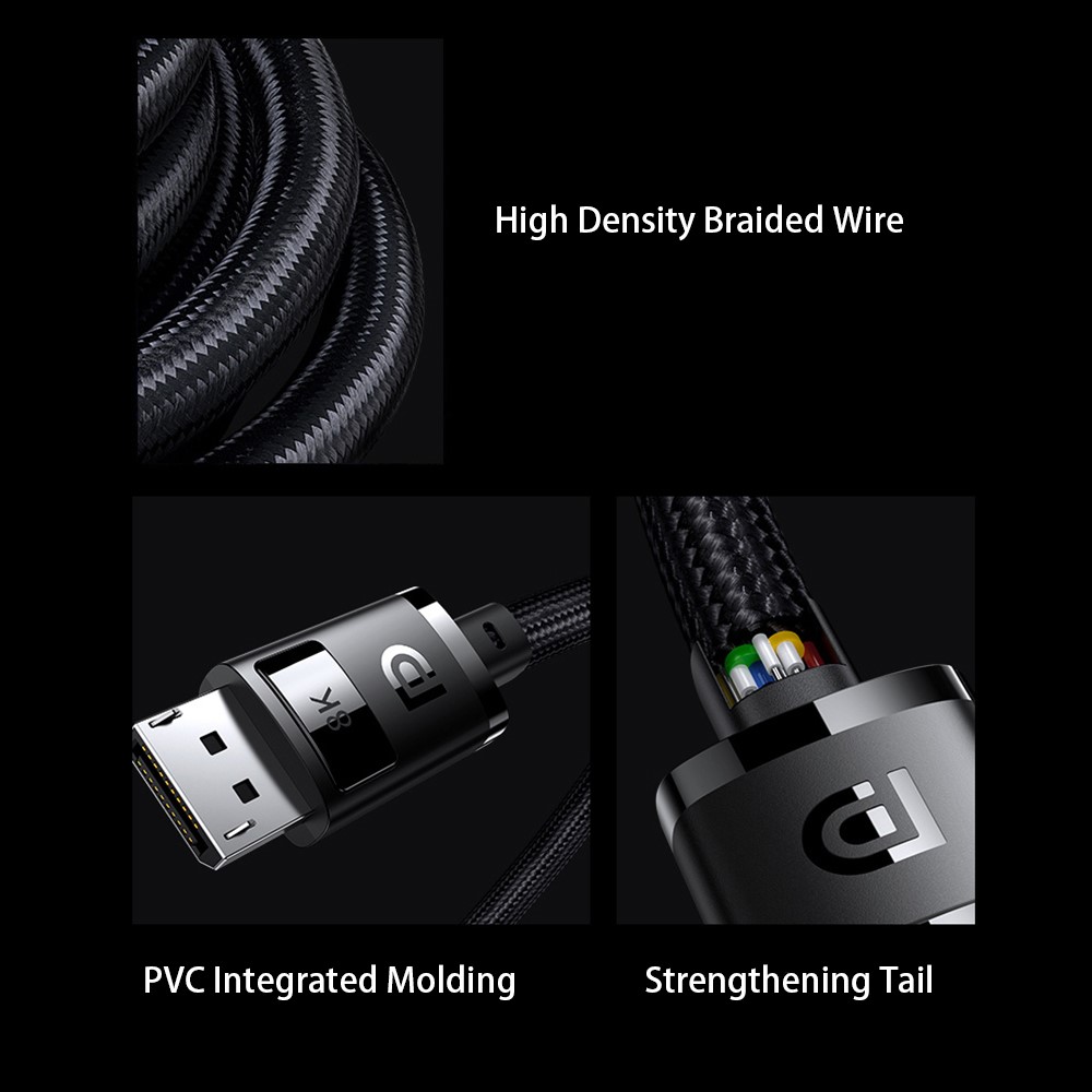 BASEUS Baseus DP DisplayPort Hane Kabel 5m, 8K Stöd Svart