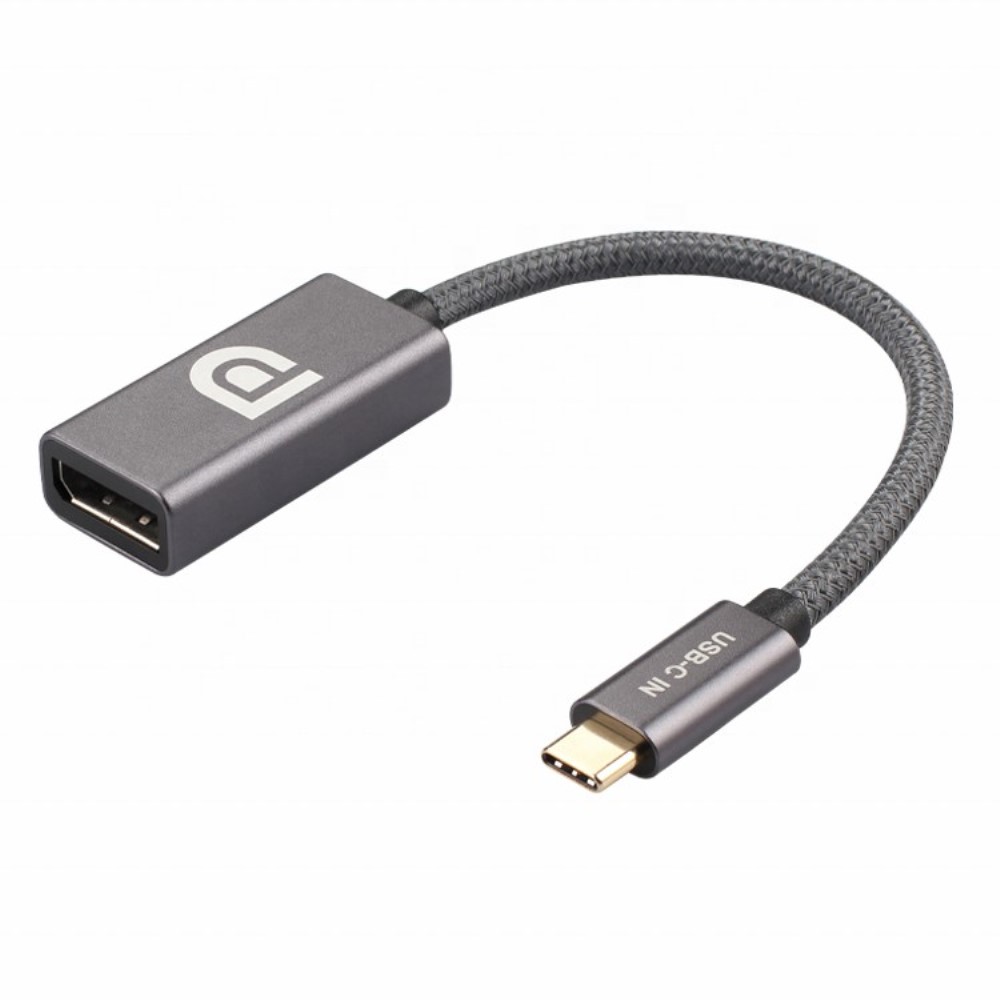  USB-C till DisplayPort DP Hona Adapter 4K 60Hz Grå