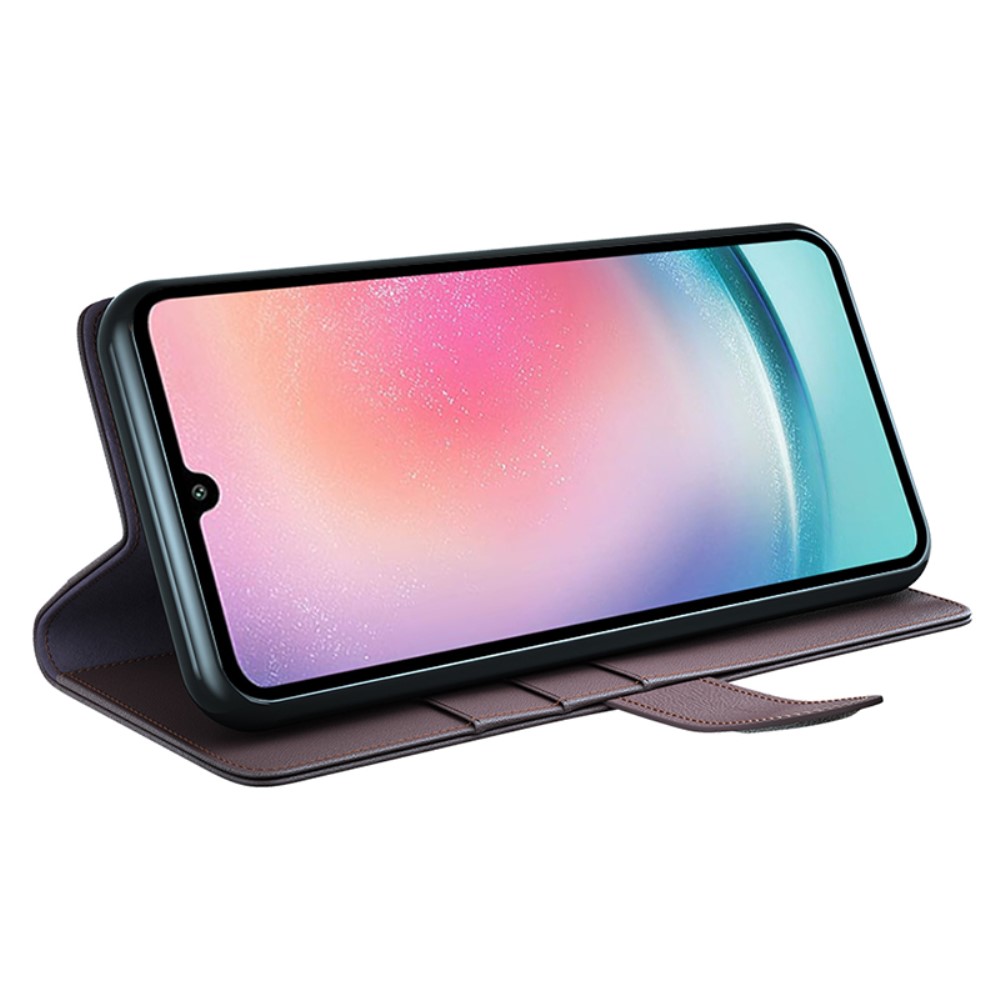  Samsung Galaxy A25 5G Fodral Premium Äkta Läder Brun