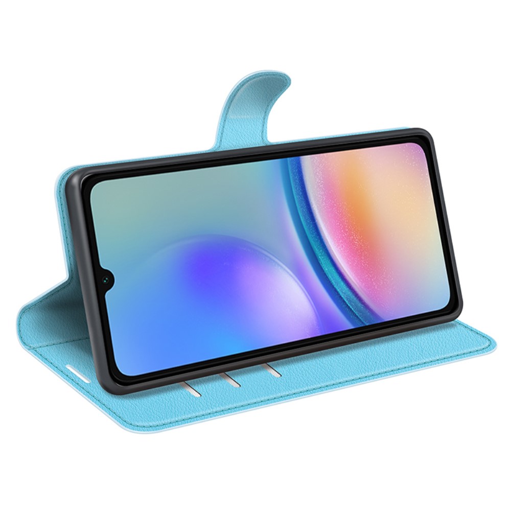  Samsung Galaxy A05s 4G Fodral Litchi Läder Ljus Blå