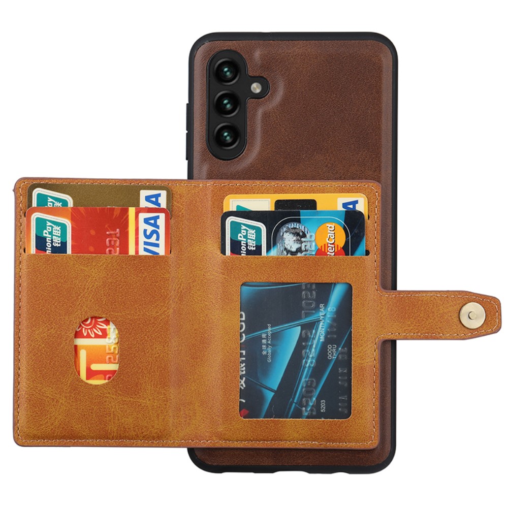  Samsung Galaxy A05s 4G Läder Skal Med Kortfack Brun