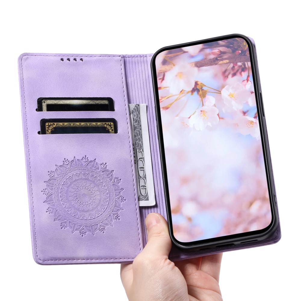  Samsung Galaxy A25 5G Fodral Flip Mandala Läder Lila
