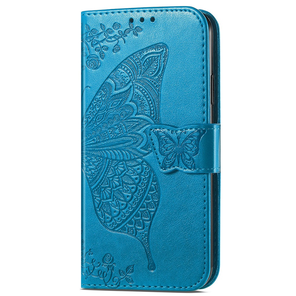  Samsung Galaxy A25 5G Fodral Läder Big Butterfly Blå