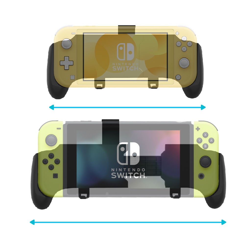 JYS JYS Nintendo Switch/Switch Lite 2in1 Infällbar Skyddsfodral Med Fäste Svart