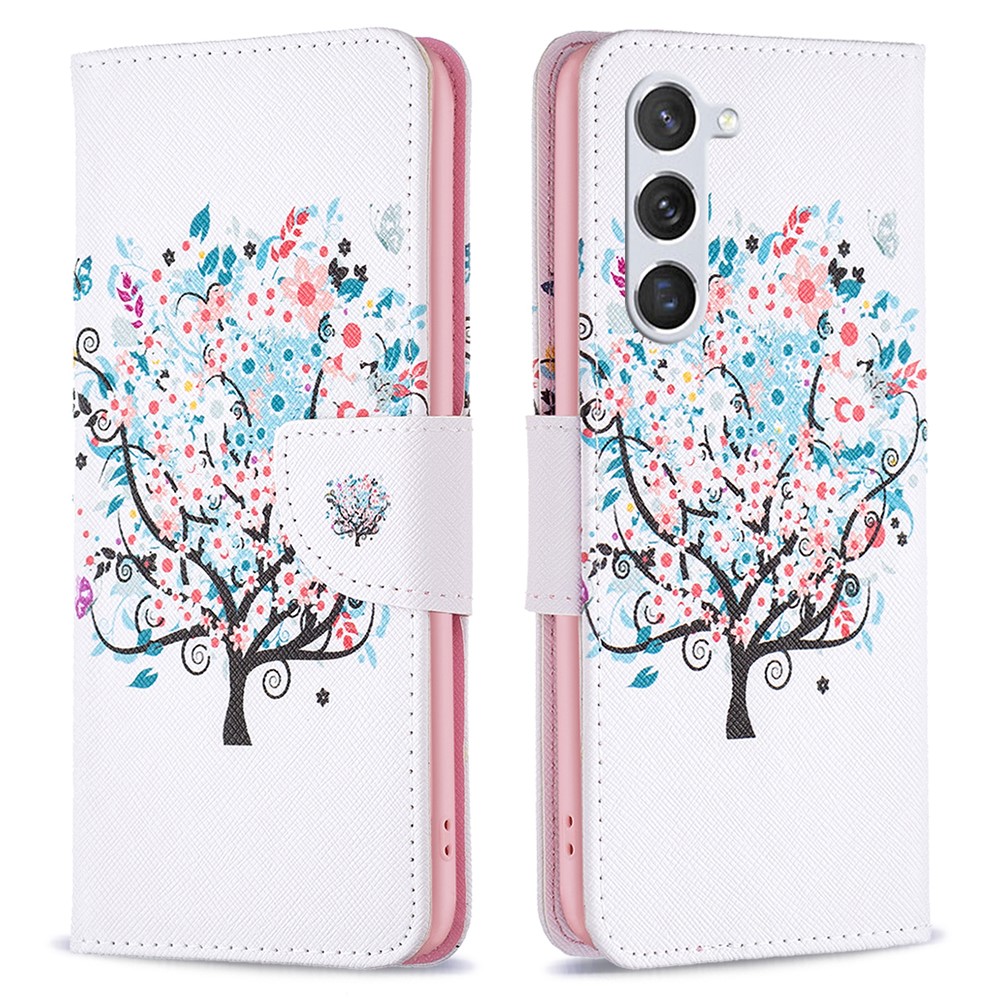  Samsung Galaxy S24 Fodral Med Tryck Blommigt Träd
