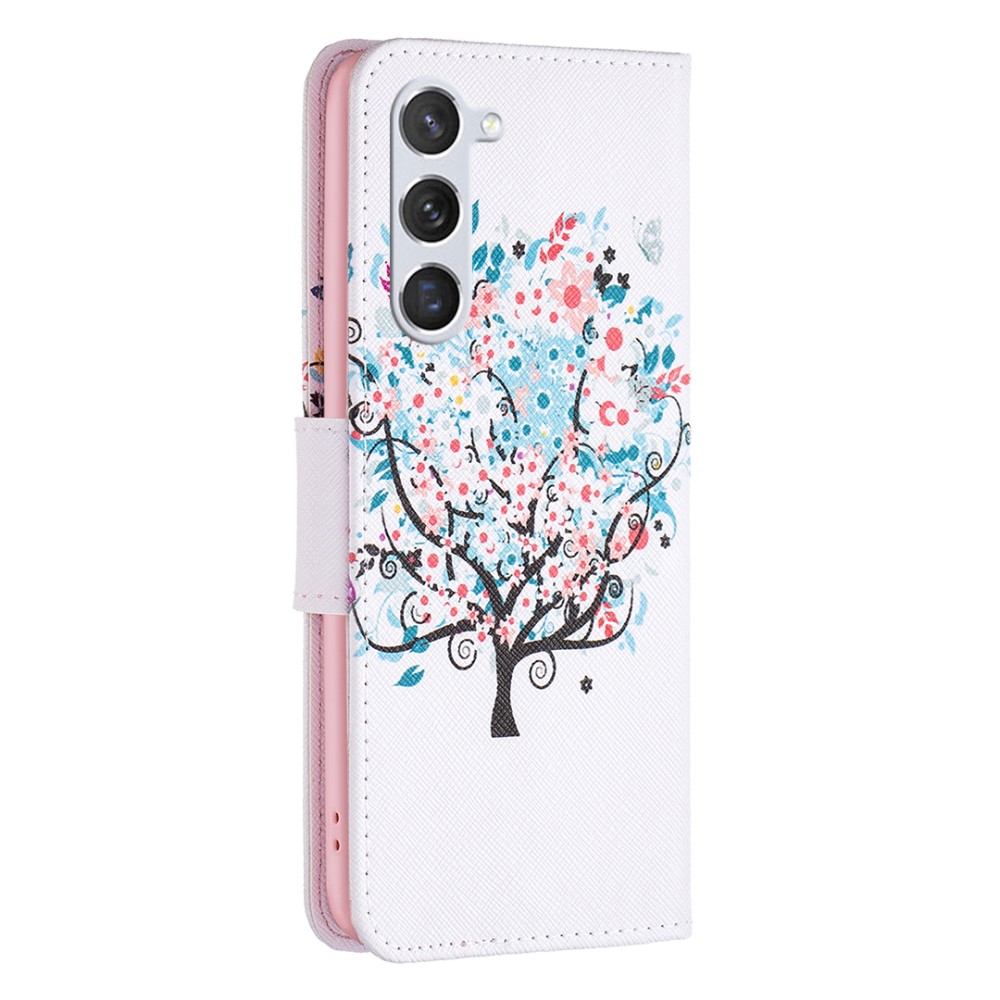  Samsung Galaxy S24 Fodral Med Tryck Blommigt Träd