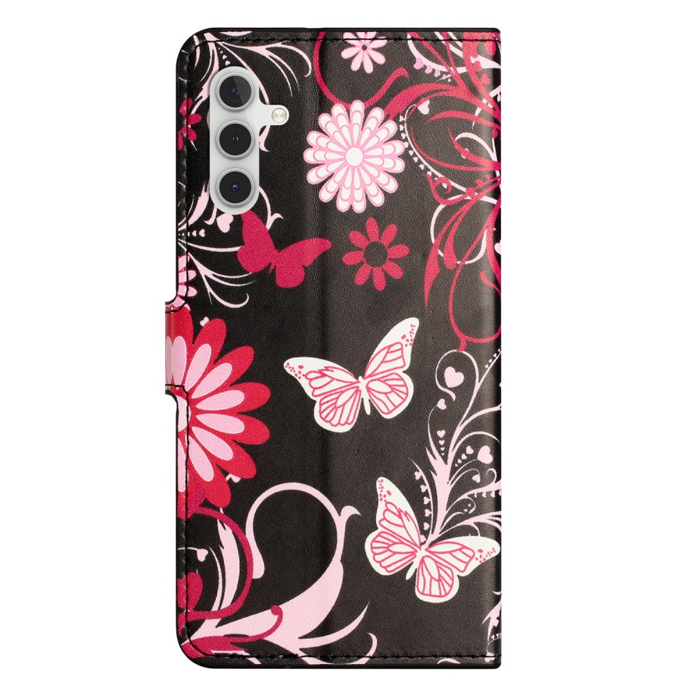  Samsung Galaxy S24 Fodral Med Tryck Rosa Fjärilar